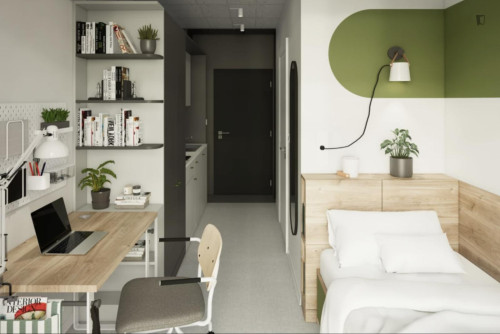 Bed in shared comfy studio, in Prądnik Czerwony
