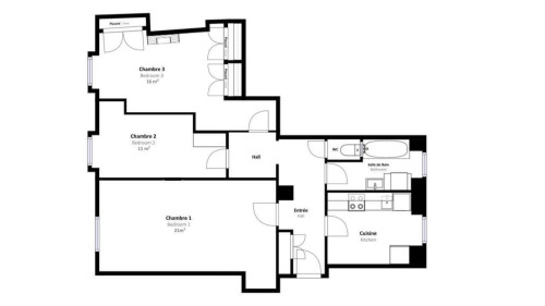3-Bed Apartment on rue Grolée