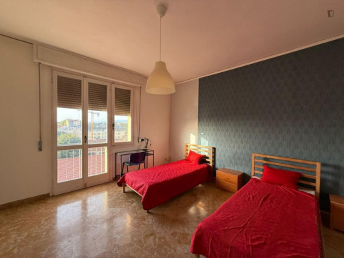 Bright twin bedroom in shared flat in Campo di Marte