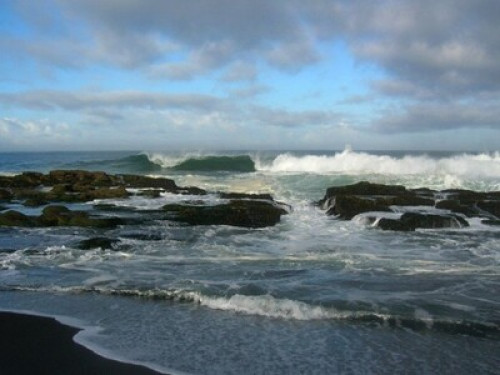 Beautiful wooden house by the sea