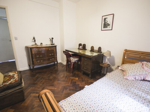 Spacious room with private bathroom.