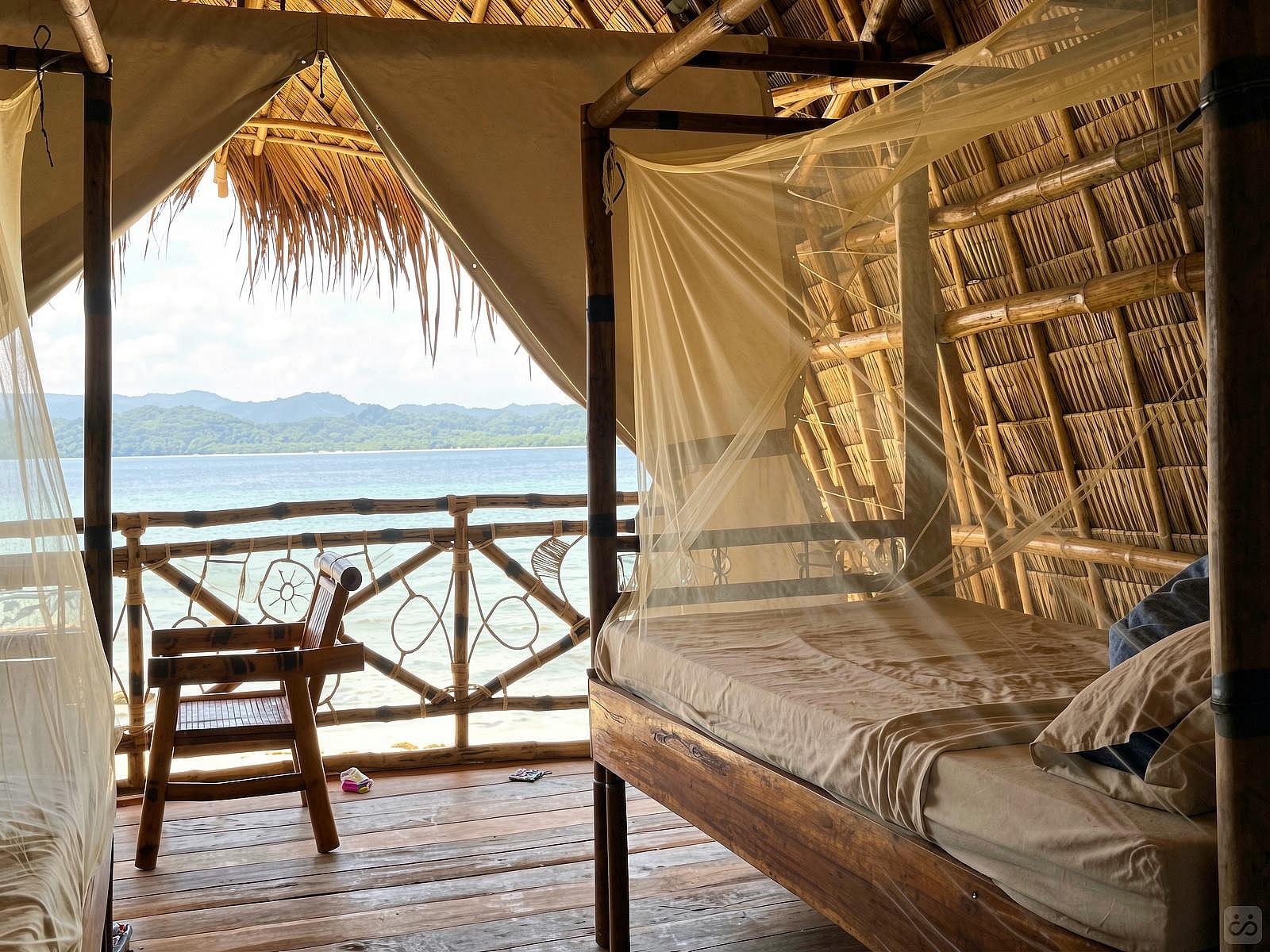Large Twin Bamboo Hut With Sea View - 2