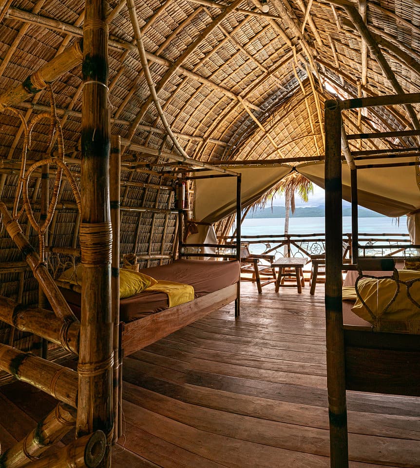 Large Twin Bamboo Hut With Sea View - 5