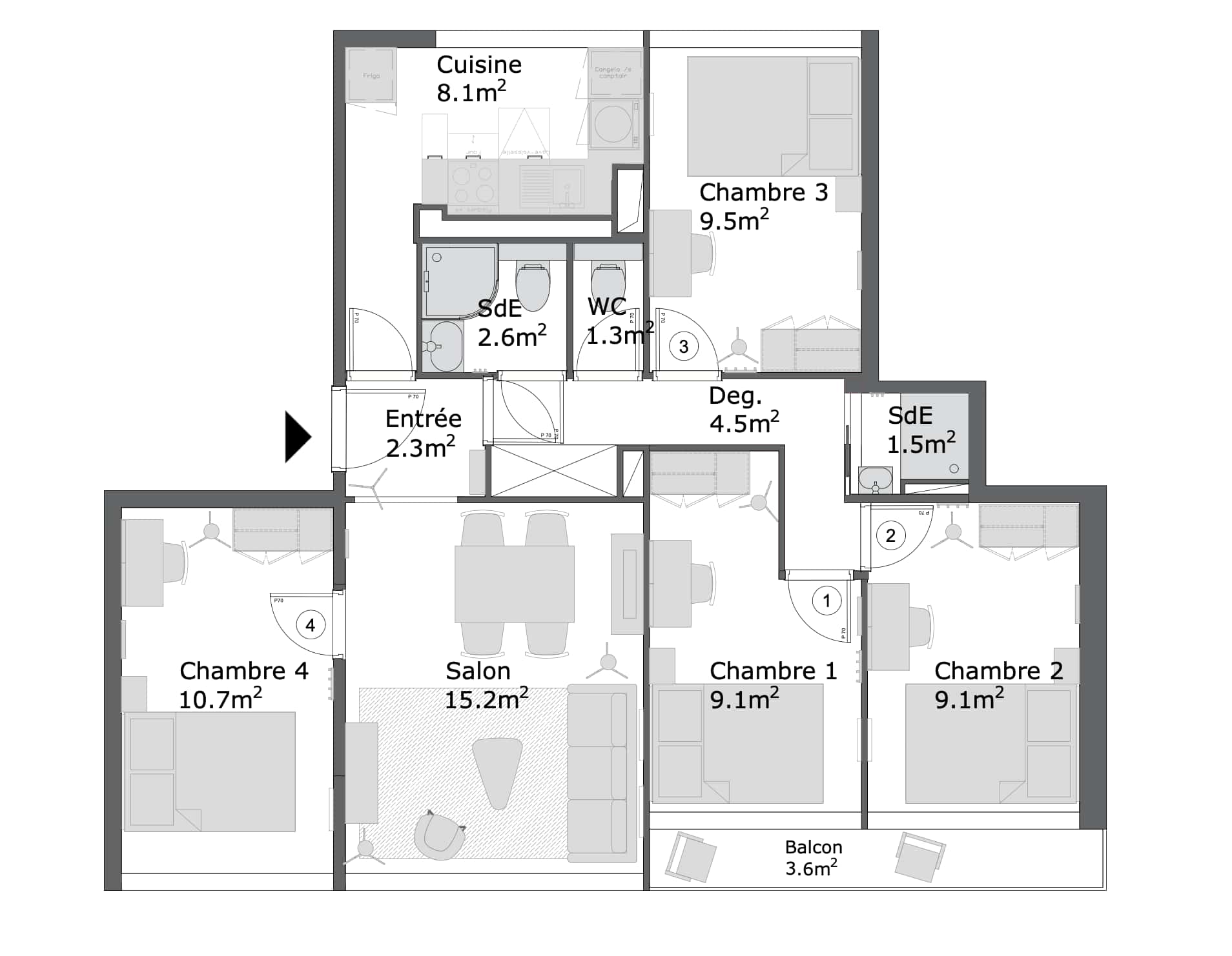 Room - Massy Residence du Parc - Private Room (1) - Gallery - 6