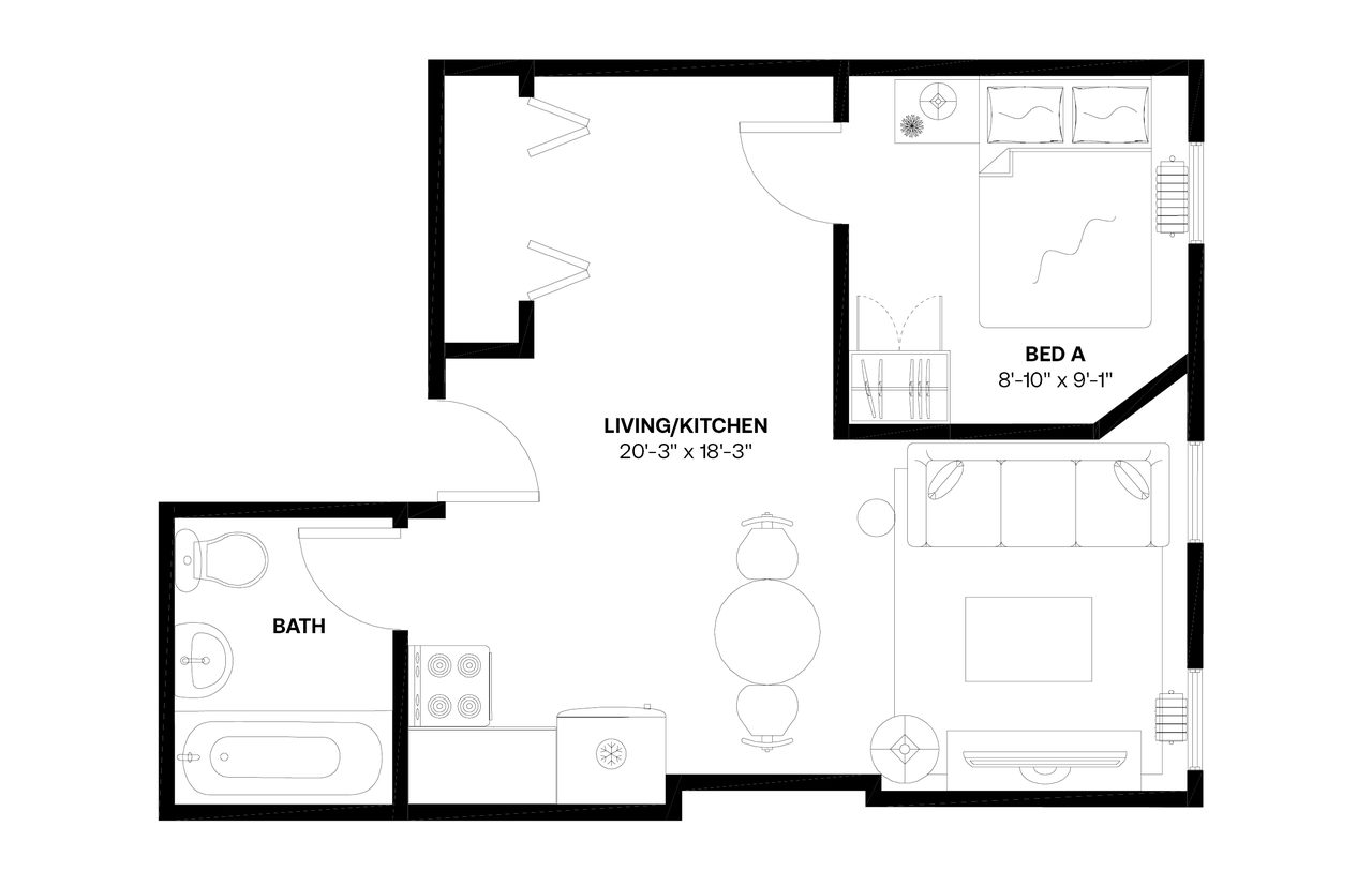 #732: Midtown West - 1 Bedroom (Full) - #732: Midtown West - Gallery - 5