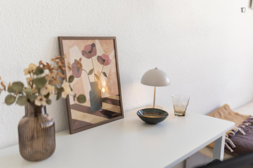 Bed in a welcoming twin bedroom, in District VII