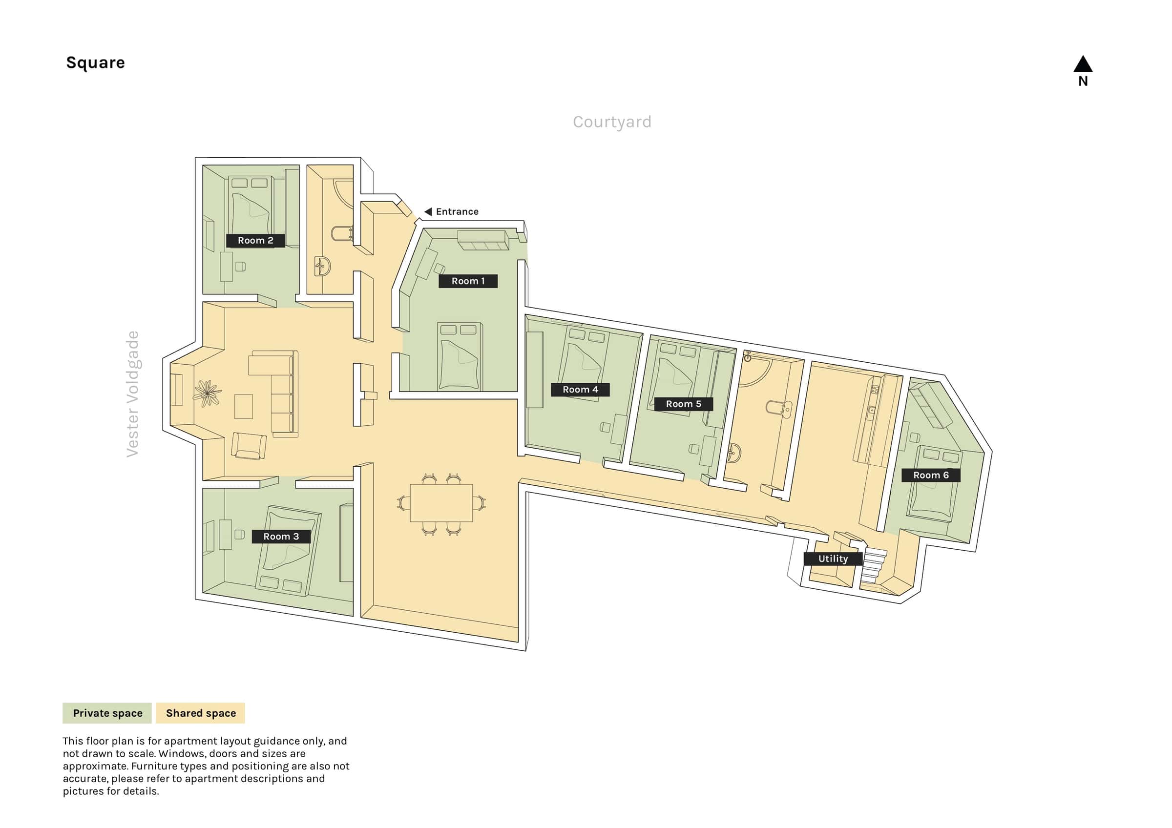  6 Bedrooms - 2 Bathrooms  -  Square Room 2 Mighty+  - Gallery -  7