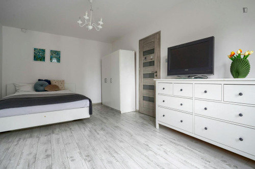 Modern double bedroom near the centre of Warsaw