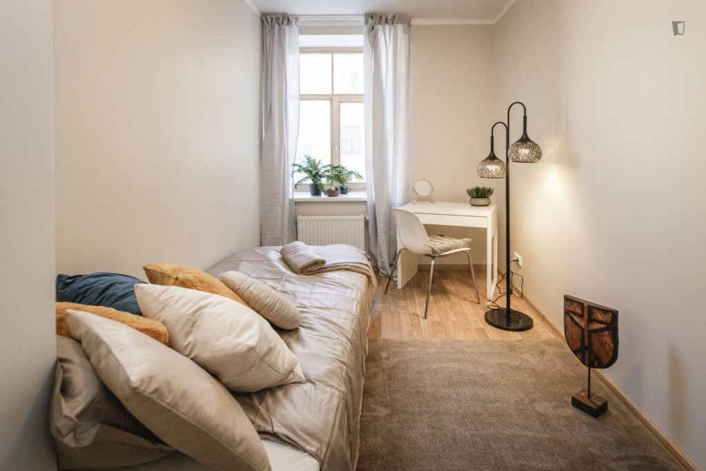 Welcoming single bedroom near Riga central station