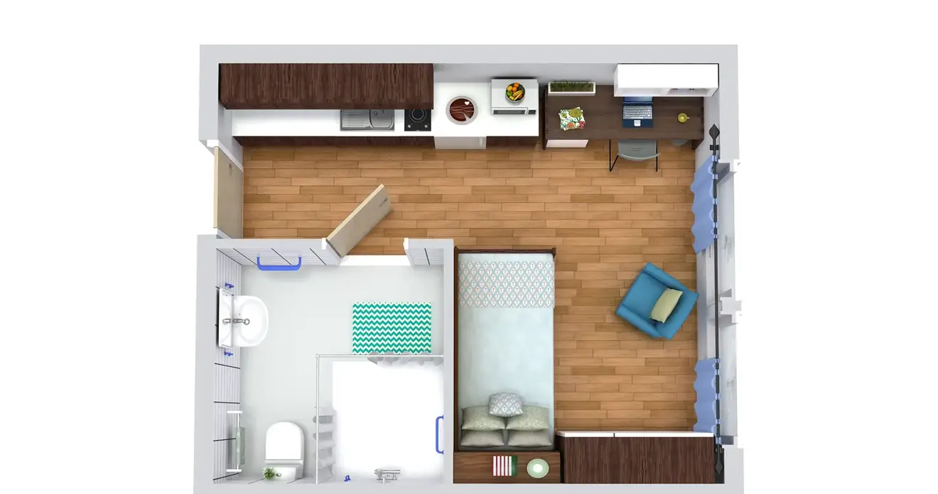 Studio With Wet Room - Kaplan Living Glasgow — Old Dumbarton Road - Gallery - 3