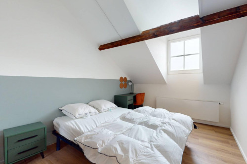 Welcoming double bedroom near Schaerbeek station