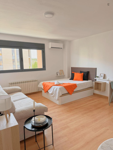 Spacious double bedroom well connected to the city center