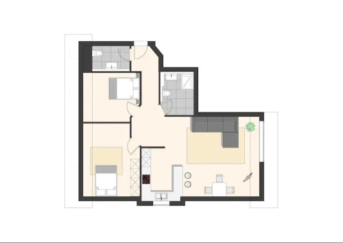 Business Flat 2 bed 5 min. to FRA Airport