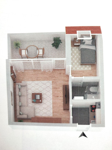 Sunny 2-room loft with roof terrace in a great location—central & surrounded by greenery