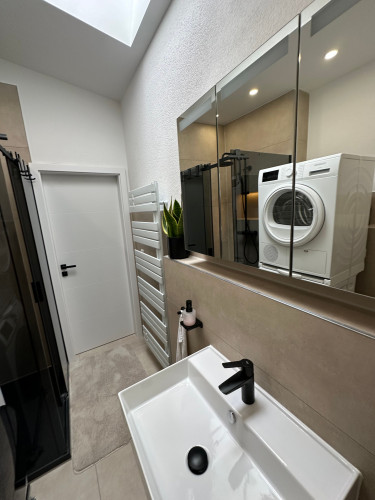 Modern, renovated, and fully furnished (2025) 2.5-room apartment in luxurious penthouse style with garage – ideal for company employees