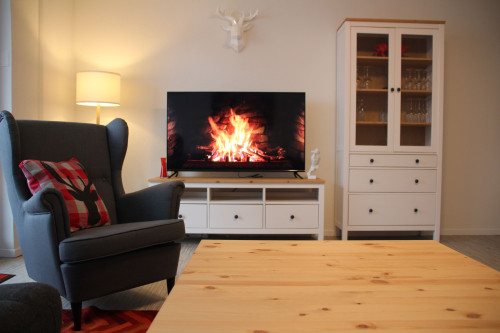 Lovingly furnished apartment with kitchen and balcony