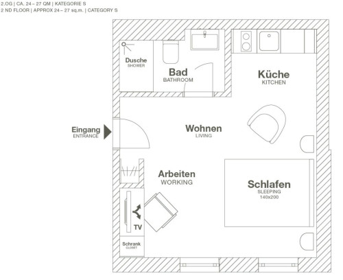 Studio Apartment in Wolfsburg, near the VW-Factory