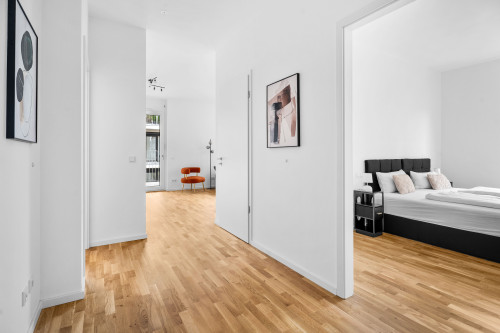 Luxus 2BR Apartment FRITZ I Balcony I next to Mercedes I Stuttgart I Kitchen I Home Office
