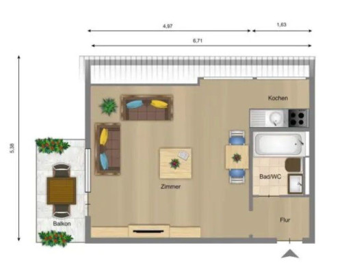 Cozy and fully furnished flat in Stuttgart