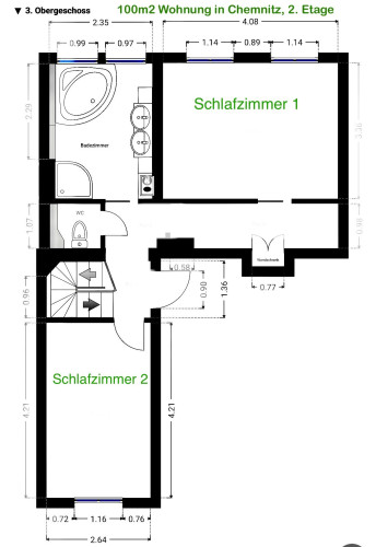 Big maisonette flat in Citycenter of Chemnitz