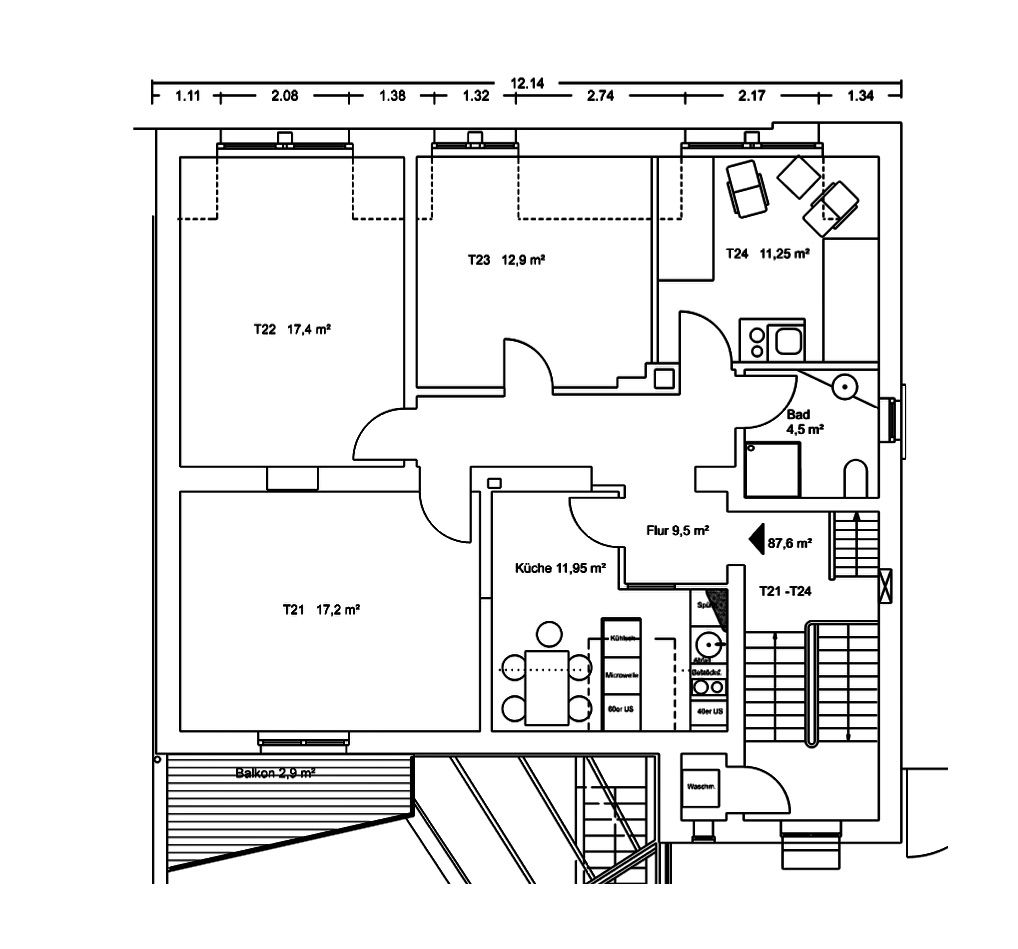 Modern 4-Room Apartment With Balcony – Fully Furnished, No Deposit, Cleaning Service Included! - Modern 4-Room Apartment with Balcony – Fully Furnished, No Deposit, Cleaning Service Included! - Gallery - 16