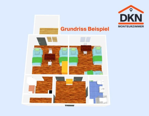 Voll ausgestattetes 2-Zimmer-Apartment in Chemnitz – ideal für bis zu 5 Personen