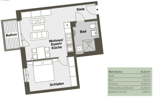 First occupancy, 2-room apartment with fitted kitchen and balcony. - Gallery - 27