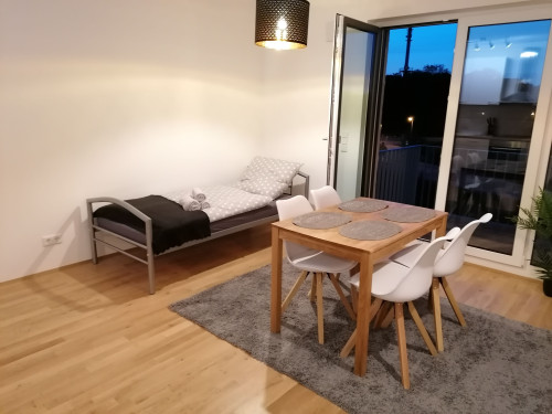 First occupancy, 2-room apartment with fitted kitchen and balcony.