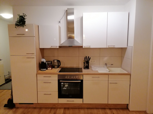 First occupancy, 2-room apartment with fitted kitchen and balcony.