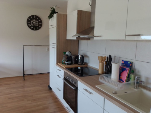 First occupancy, 2-room apartment with fitted kitchen and balcony.