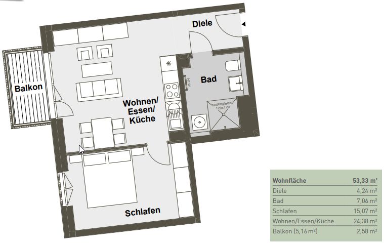  First Occupancy, 2-Room Apartment With Fitted Kitchen And Balcony.  -  First occupancy, 2-room apartment with fitted kitchen and balcony.  - Gallery -  36