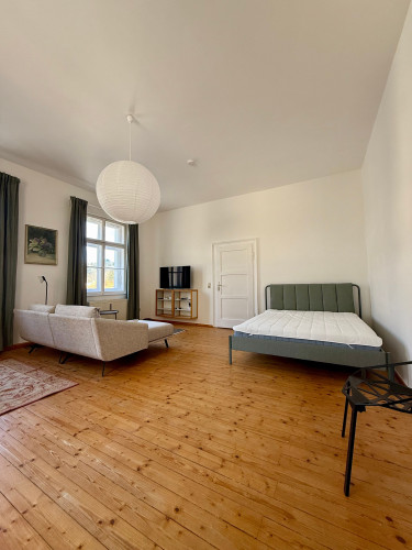 Charming, fully furnished 2-room flat in the listed town hall - view of the castle ruins