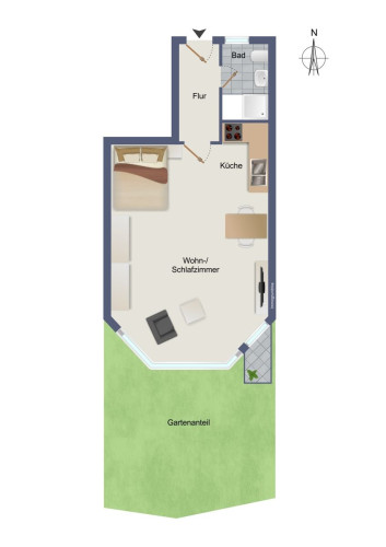 Bright and nice studio with kitchen, parking pace, WLAN in Filderstadt