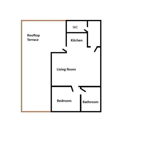 New Penthouse with 50m2 rooftop terrace, lift & underground parking