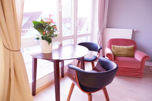 sunny apartment with a large balcony
