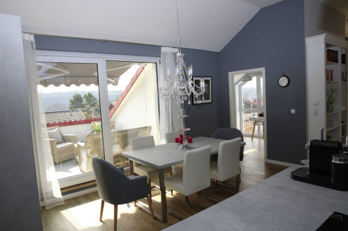 Bright modern furnished apartment with designer kitchen and loggia in quiet location in Ludwigsburg