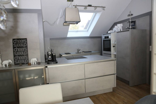 Bright modern furnished apartment with designer kitchen and loggia in quiet location in Ludwigsburg