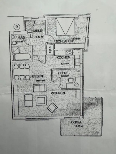 Exclusive, well-maintained 3-room apartment with fitted kitchen and high-quality furnishings in Neu-Ulm