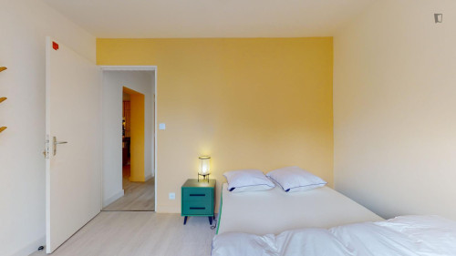 Sunny double bedroom in the Beaux Arts neighbourhood