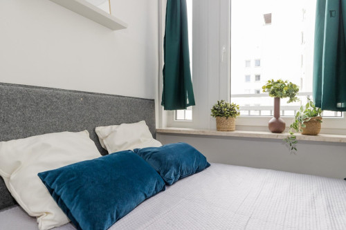 Bright double bedroom near Wileński metro station