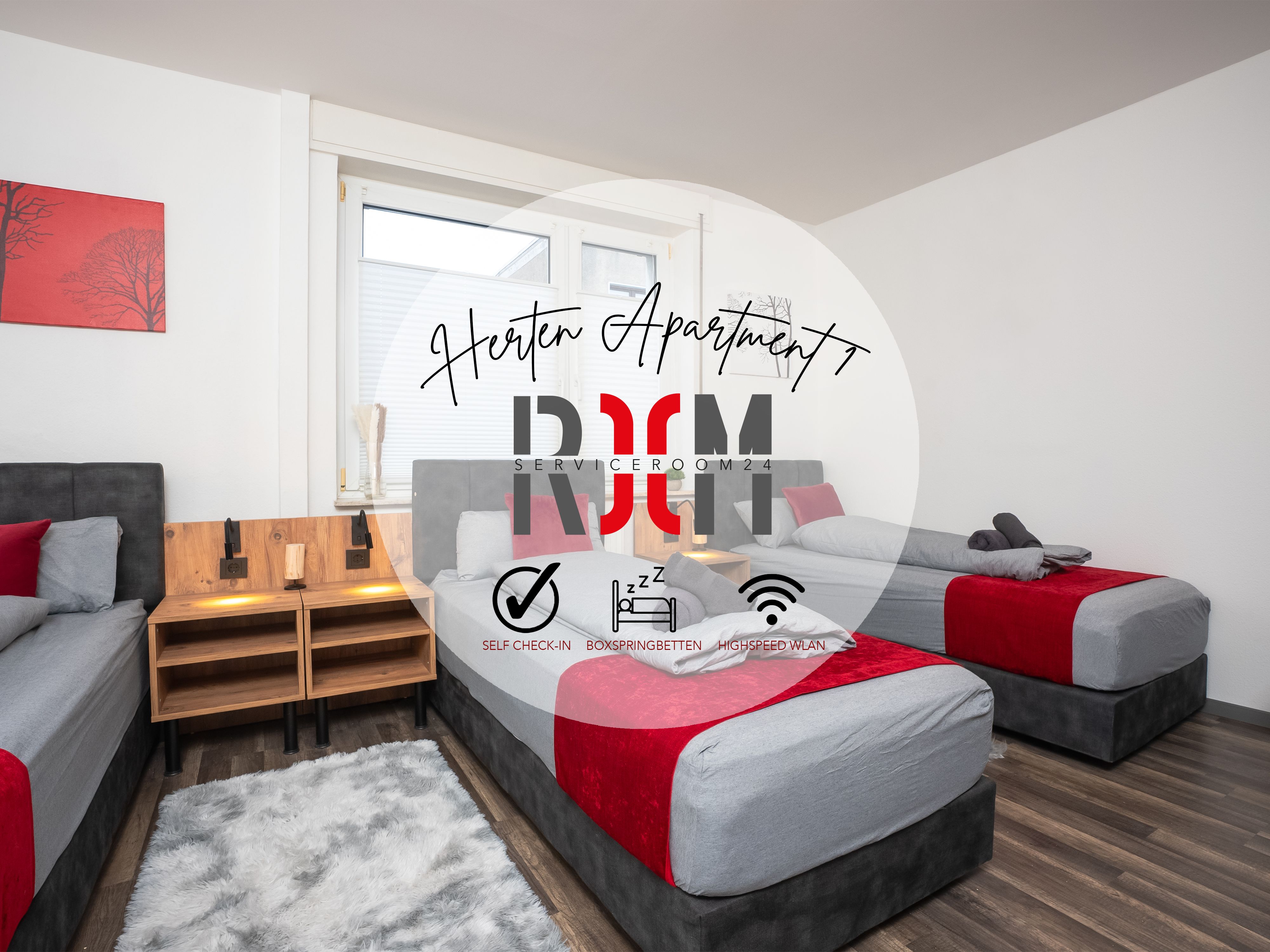 Serviceroom24 - Apartment 1 In Herten WLAN - Smart-TV - 24-7 Check-In - 7