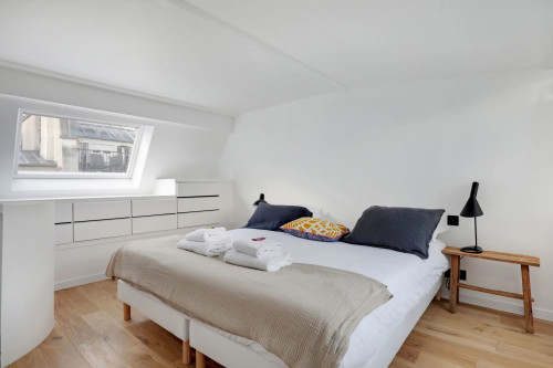 Newly refurbished, cosy and atypical flat, quiet and bright with a beautiful French window over the entire height of the room