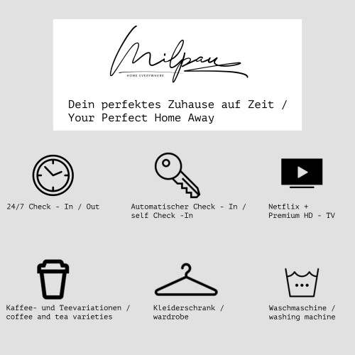 MILPAU Bottrop 3 - Modern and central premium apartment with queen size bed - Netflix, Nespresso and Smart TV