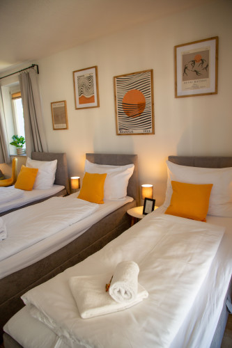 Great 1-room apartment for 3 people in a prime location with WiFi, SmartTV, shower, and kitchen.