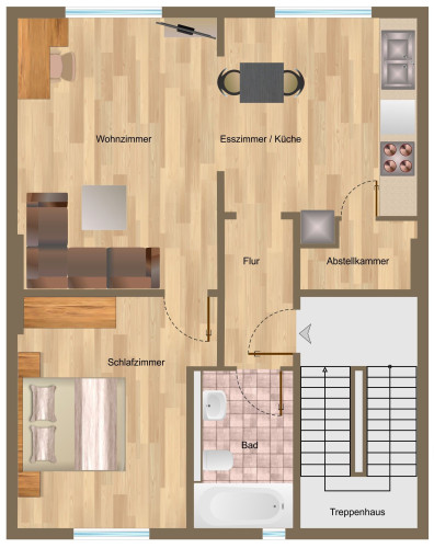 All in! Furnished 2 room apartment (ready to move in only with a suitcase) in a central location in Frechen