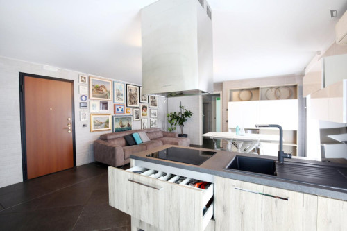 Elegant 1-bedroom apartment with spacious outdoor area and hot tub ideal for Bocconi students