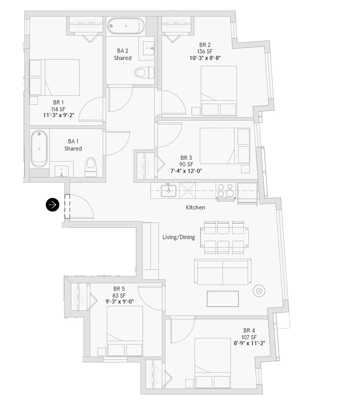  5 Beds 2 Baths  -  Bosco  - Gallery -  1