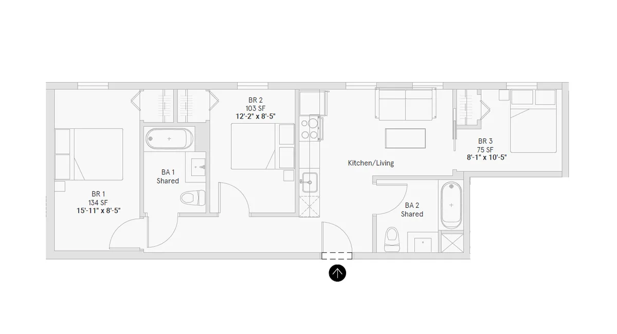  3 Beds 1 Bath  -  Bosco  - Gallery -  1