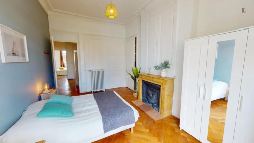 Inviting double bedroom in the La Guillotière neighbourhood