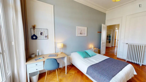 Inviting double bedroom in the La Guillotière neighbourhood